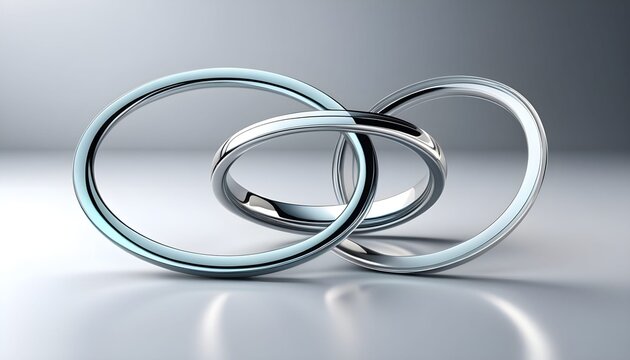 Abstract Floating Rings 3D Geometric Luxury Background