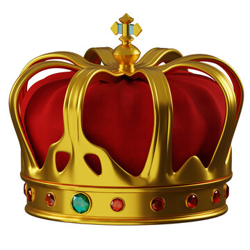 Golden Crown with Red Velvet Interior