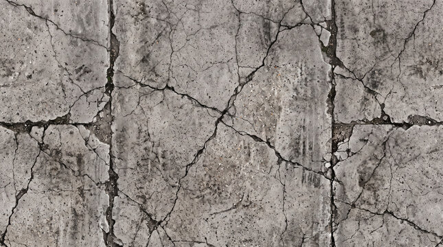 Highly Detailed Cracked Concrete Wall Texture Background with Weathered Cement Surface and Distressed Industrial Pattern