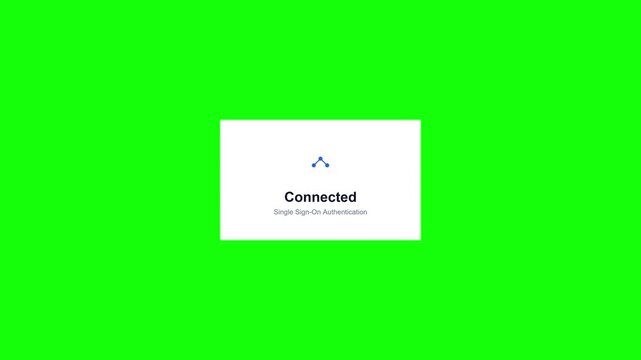 Secure Single Sign-On Authentication Connected Interface Element Isolated on Chroma Key Green Background Video