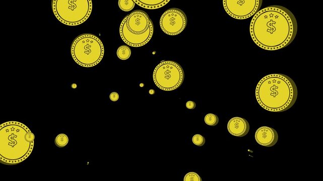 Golden Coin Tokens Background for Cashback Promotion Videos