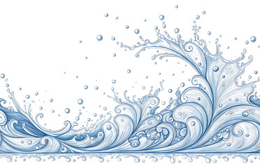 Fototapeta premium liquid, water, blue, background, wave, drop, white, drink, isolated, fresh, abstract, clean, wet, clear, transparent, nature, splash, purity, motion, flow, ripple, color, wash, shape, light, flowing, 