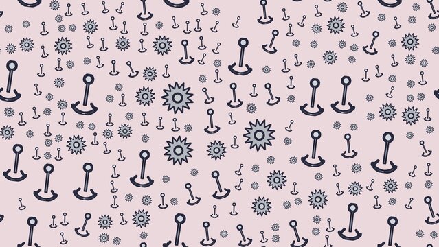 Navy Anchors and Sunburst Pattern on Pink Background