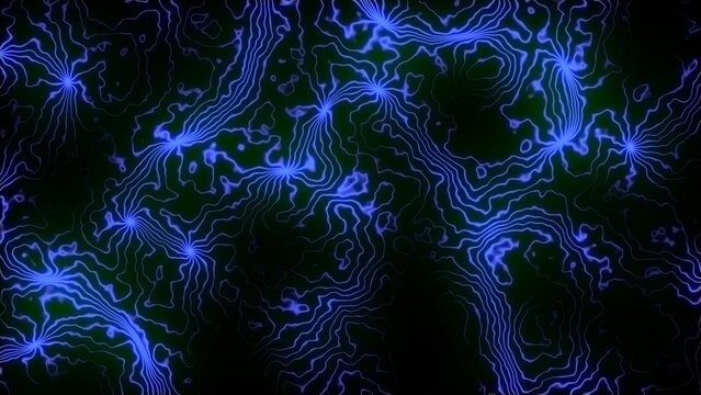 This digital art image features an abstract blue neural network pattern with glowing lines on a black background, exemplifying futuristic technology and digital connectivity.