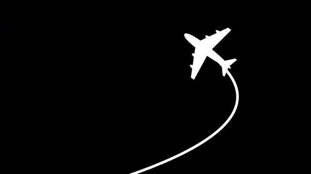 travel flying route destination. tourism and travel concept. Travel on airplane map. air plane flight route with start point. line trace animation design 4k video