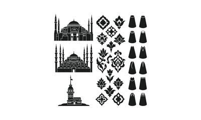 Fototapeta premium Istanbul landmarks and cultural icons collection.