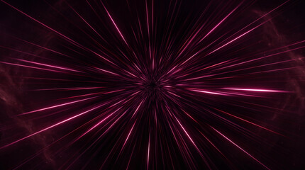 Fototapeta premium red light rays radiating from center in space background