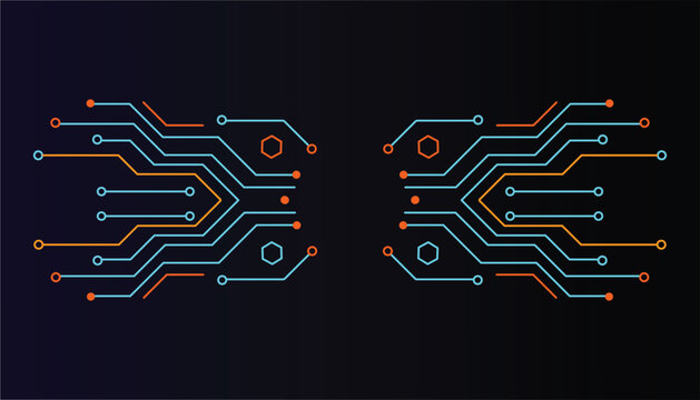 Futuristic circuit board pattern abstract digital technology background cyber network connection vector illustration