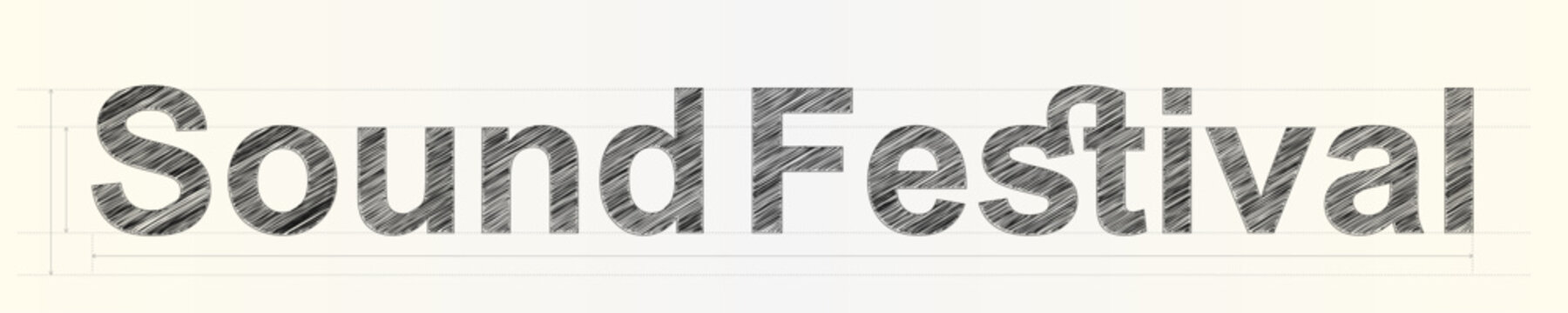 Creative hand drawn sketch typography showing the words Sound Festival for event promotion and artistic design