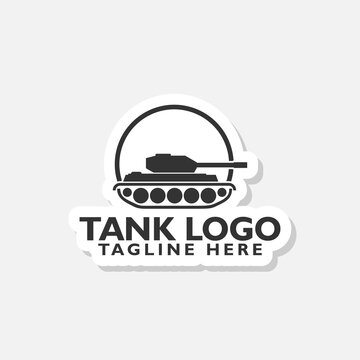 Tank logo sticker isolated on gray background