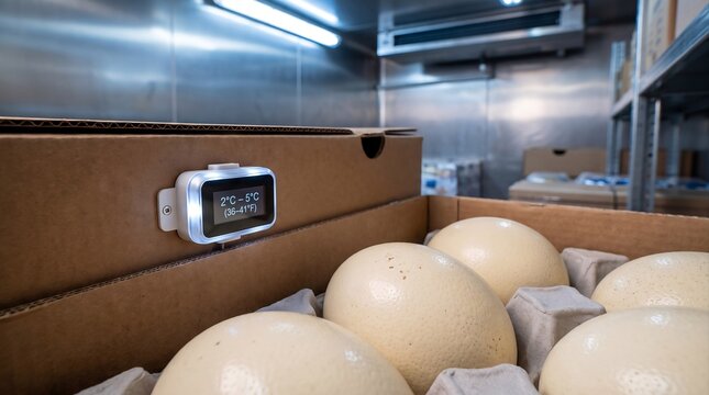 Smart IoT Temperature Sensor Monitoring Ostrich Eggs During Refrigerated Cold Chain Storage
