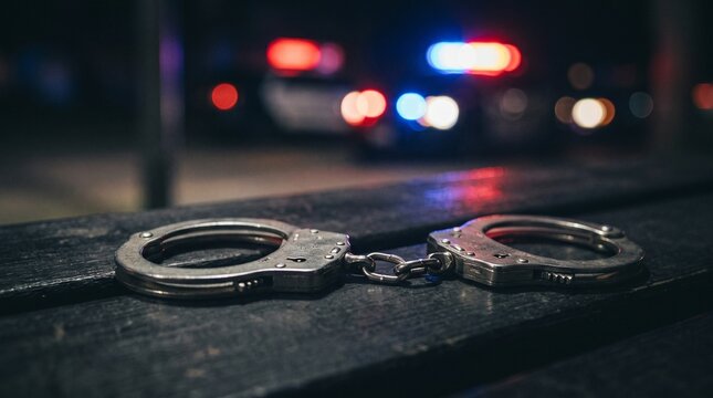 Police Handcuffs Crime Scene Law Enforcement Justice Arrest Security Investigation Legal Background Photography Concept Image, 8K image 