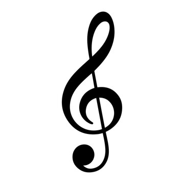 treble clef music note icon