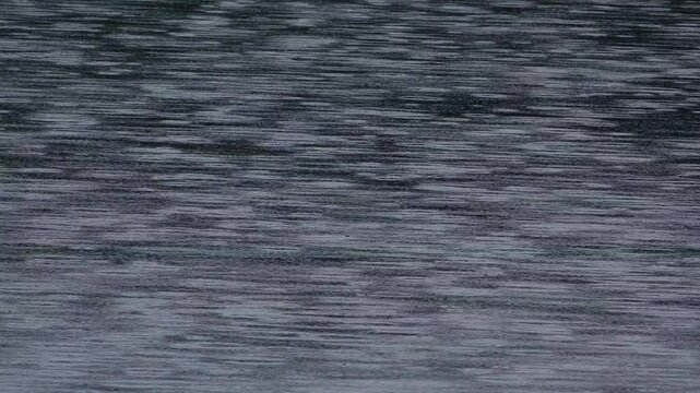 雨の湖面