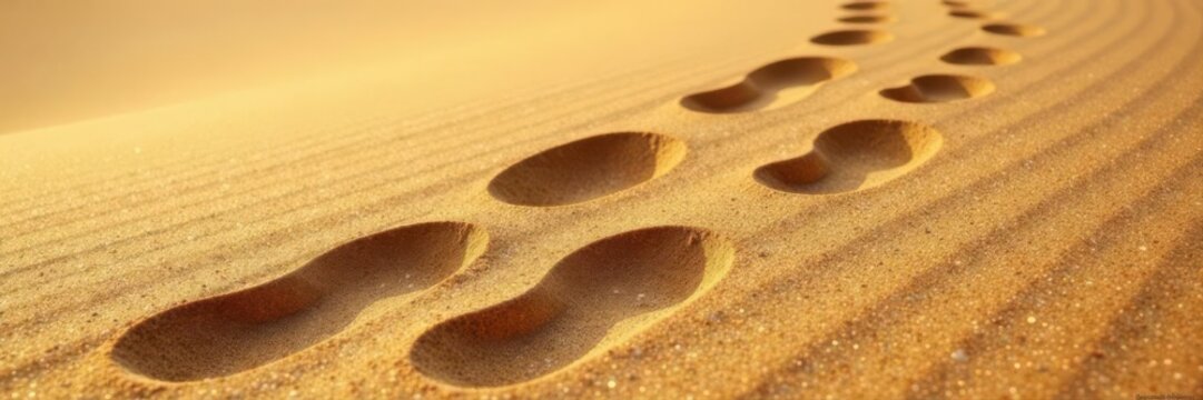 Coarse, gritty sand, deep footprint indentations, footprint, indentation, sun