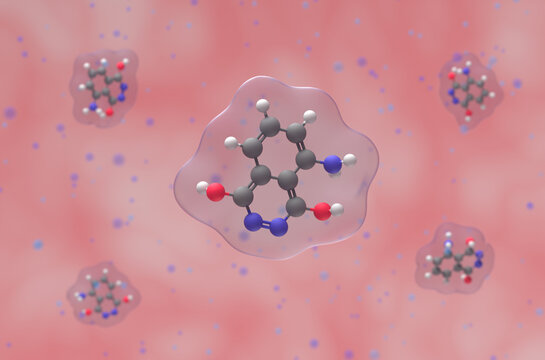 Luminol compound &ndash; semi closeup view 3d illustration
