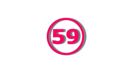 Obraz premium Number 59 red color 4k illustration motion graphics sign symbol in circle concept. 