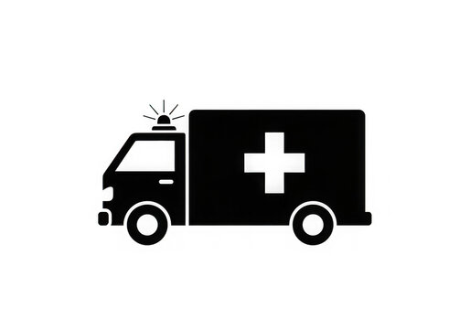 Ambulance silhouette icon isolated on transparent background emergency medical services vehicle