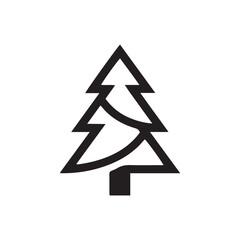 Obraz premium Christmas Tree Icon Monochrome Vector Design