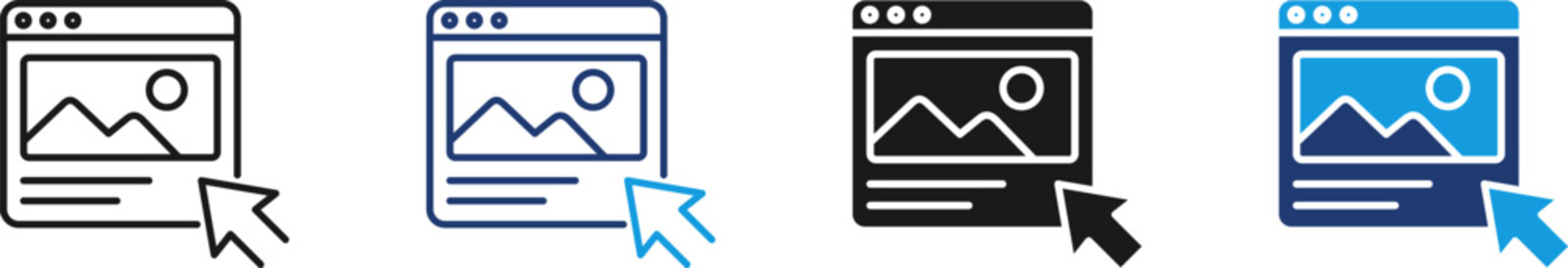 Thumbnail icon set multiple style collection
