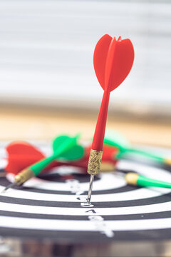 Dart arrow on target for business Competition Concept With One Clear Winning Target