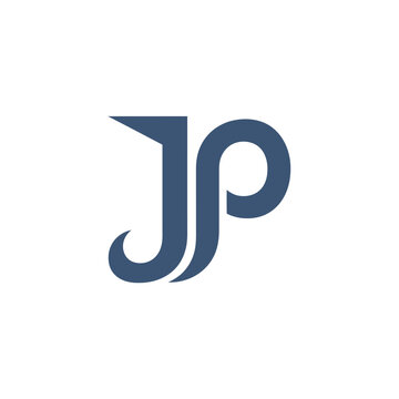 Minimalist JP monogram logo design on white background.