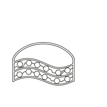 Abstract layered structure with hexagonal pattern