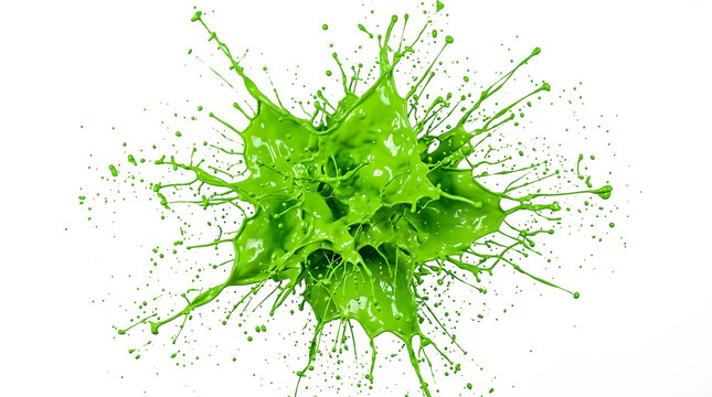 Green paint splash isolated on white background