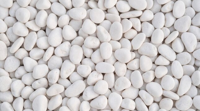 White pebble stone texture background with smooth natural rocks