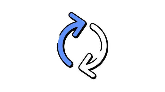 Refresh and sync vector icon concept with circular blue and white arrows isolated on white background