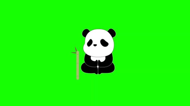panda with green leaves