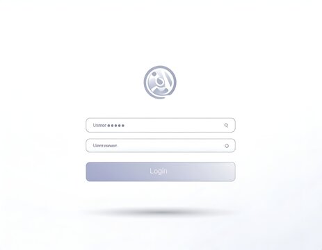 Minimalist Login Interface Screen Design with Abstract Circular Logo Graphic