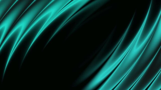 abstract cyan glowing light wave animation with flowing curved streaks on transparent background