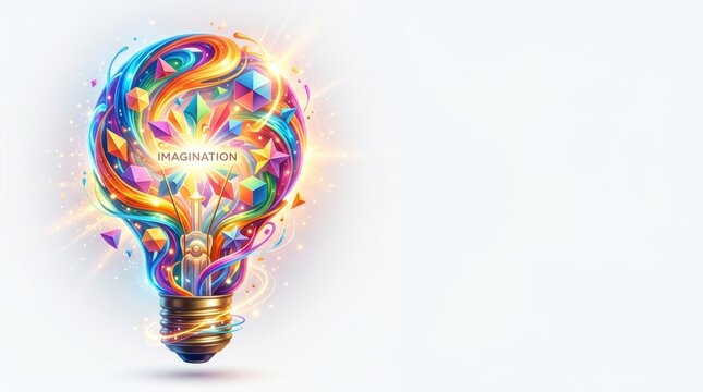 Vibrant light bulb illustration representing creativity imagination and innovation for artistic endeavors