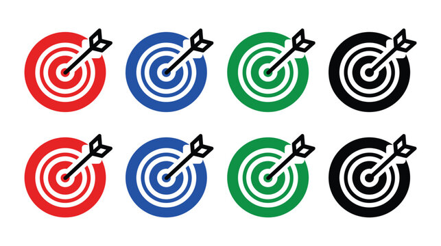 Target icon grid featuring multiple colorful precision symbols