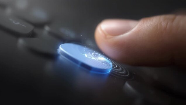 User Engages with Interactive Touch Sensor on a High-Tech Device