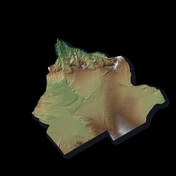 Botswana Rotating 3D Relief Map Seamless Loop, Alpha Channel 4K