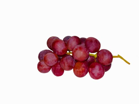 red grape on white background.