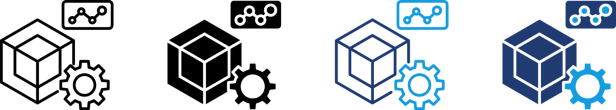 Simulation icon set multiple style collection