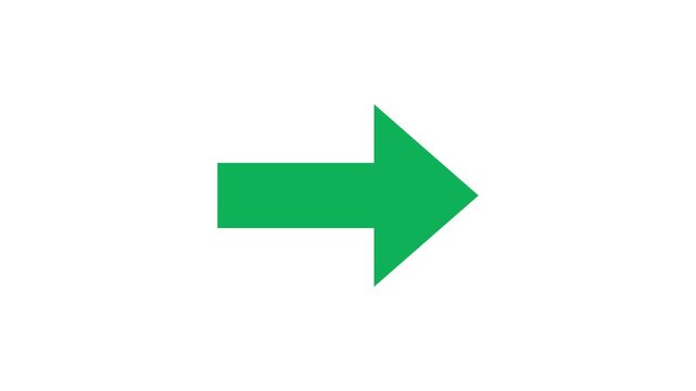 Green vector arrow pointing right direction icon isolated on white background symbol of progress and navigation
