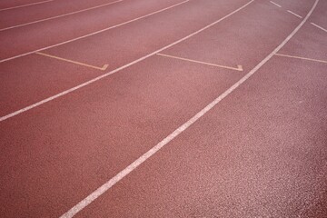Fototapeta premium red running track outside sport center