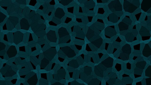 Organic Cellular Structure with Blue Light pulsing through interconnected veins during a dark abstract background