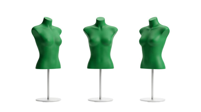 green female mannequin isolated on transparent background