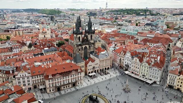 Prague Main Platz Drone Overview 05