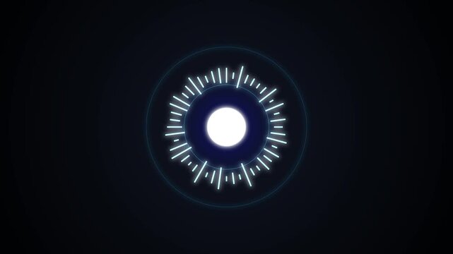 Abstract digital pulse wave expanding in dark space with subtle light effects for technology concepts