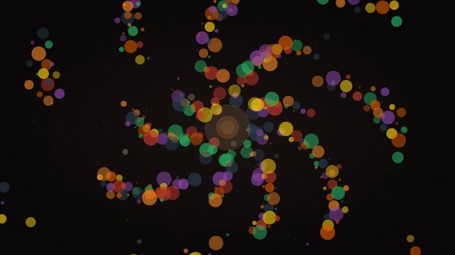 Mesmerizing Abstract Animation Of Colorful Translucent Bubbles Expanding And Contracting On A Dark Background