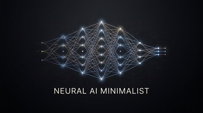 Abstract Neural Network With Glowing Nodes On Dark Background