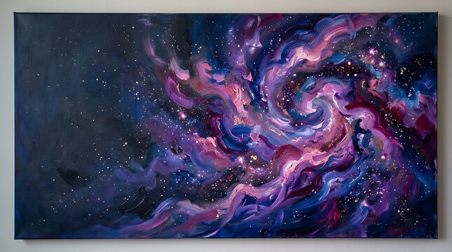 Abstract Swirling Nebula With Glittering Stars And Cosmic Dust In Deep Space