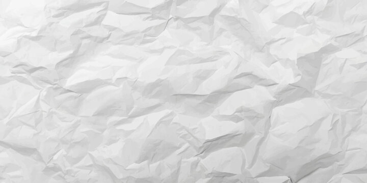Crumpled White Paper Texture: A close-up view of a crumpled white paper sheet, showcasing its irregular folds and shadows, perfect for backgrounds and design elements.