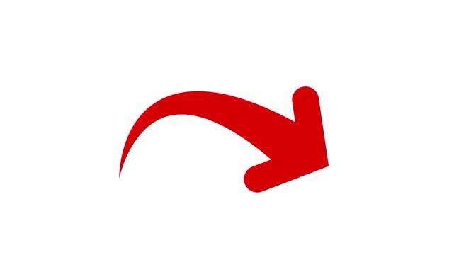 scribble brush red arrow animation 4k in transparent background